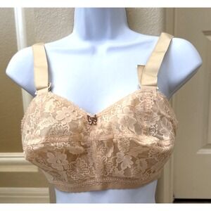 LADY CAMEO Womens Size 30GG Beige LACE SOFT CUP BRA STYLE 708 NWOT New Vtg USA